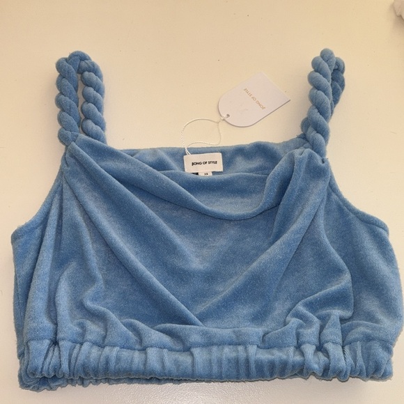 New Song of Style blue terry crop top XS - Picture 4 of 7